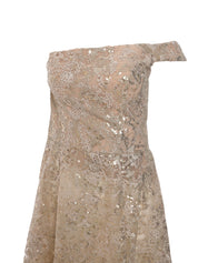 OFF-SHOULDER LONG EMBROIDERED DRESS