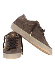 Super-star suede upper toe tongue and star glitter heel