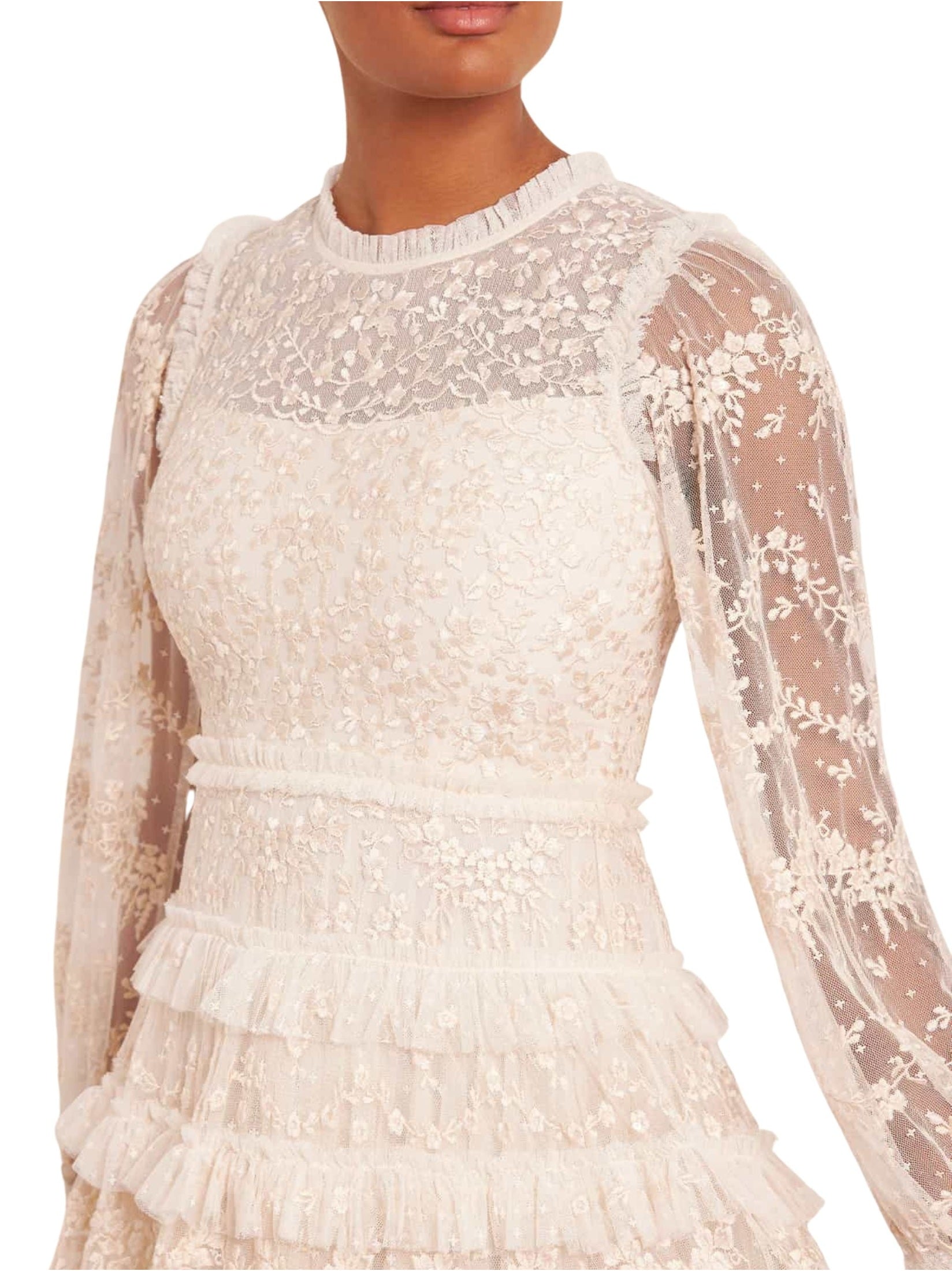 Blossom lace ankle gown