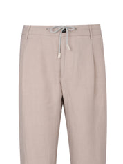 Drawstring Pleated Jogger Trousers