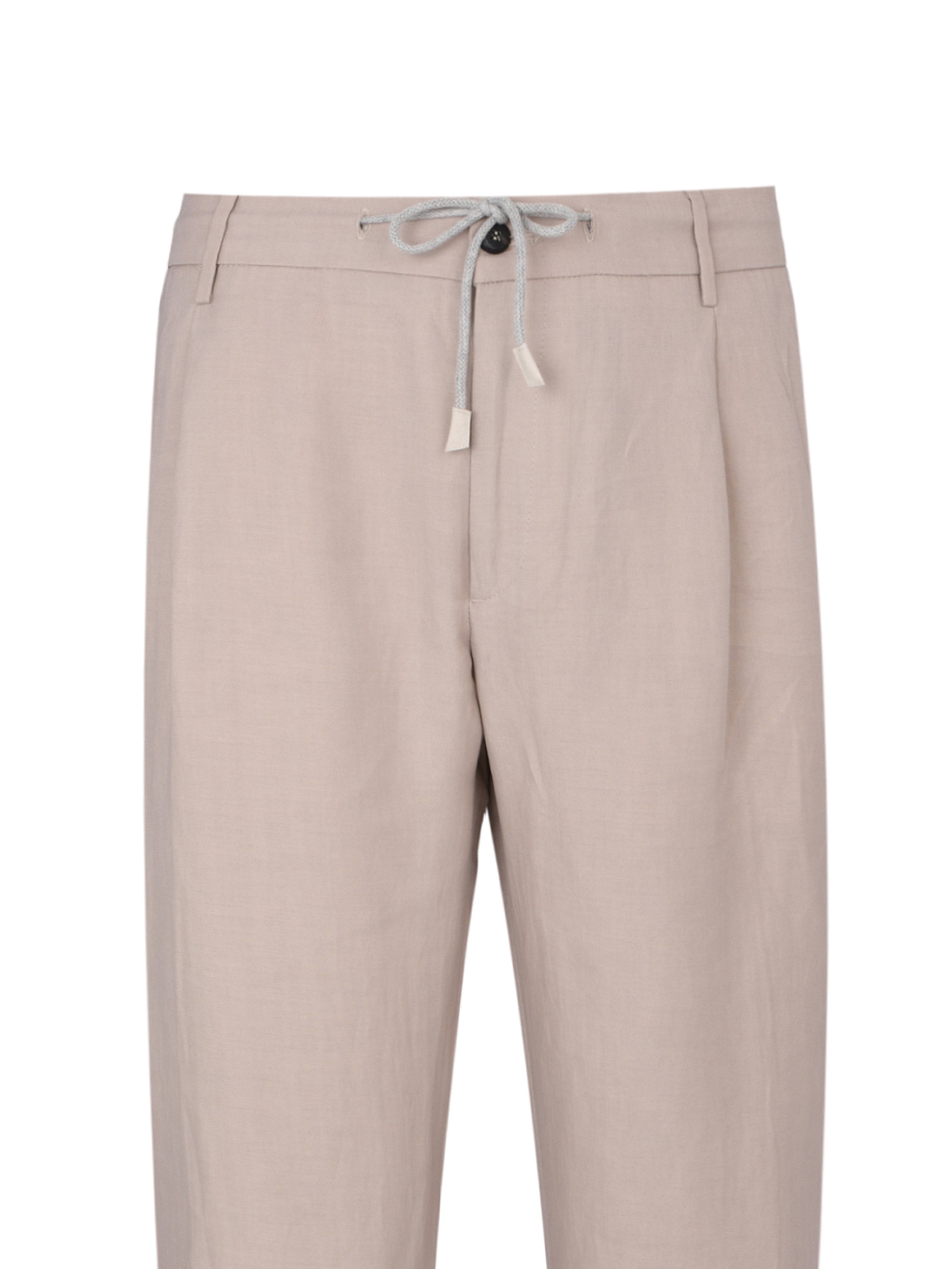 Drawstring Pleated Jogger Trousers