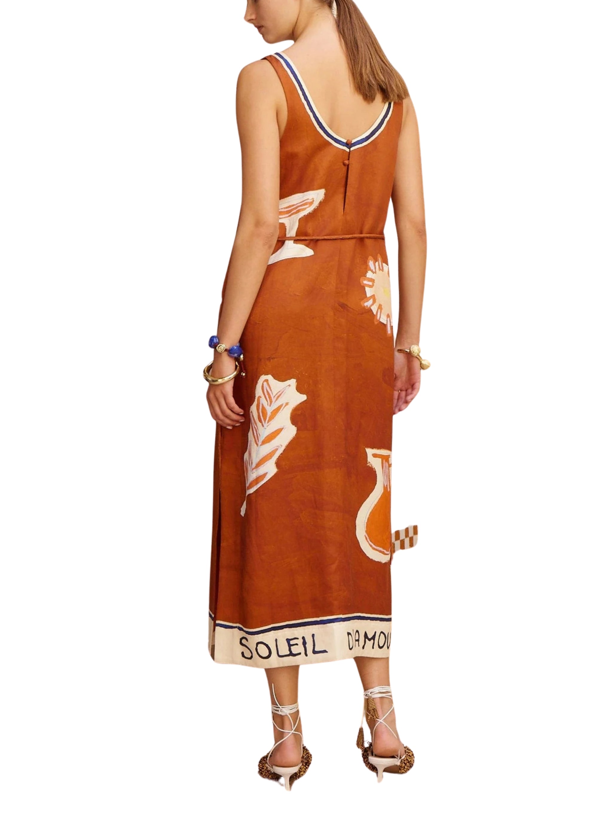 Soleil d'amour silk midi dress