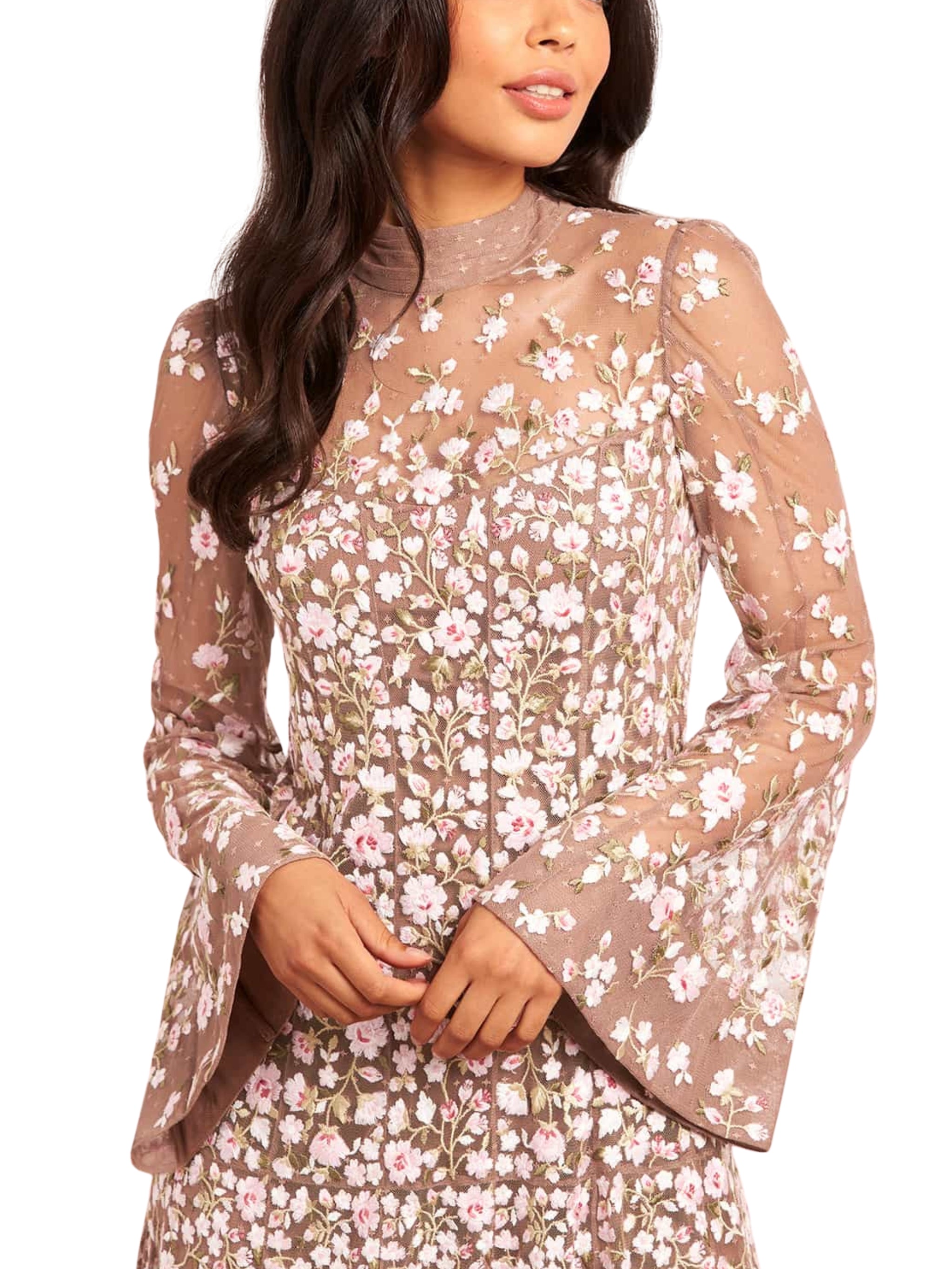 SYLVIA ROSE LONG SLEEVE ANKLE GOWN