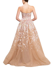 Sequin embroidered long dress