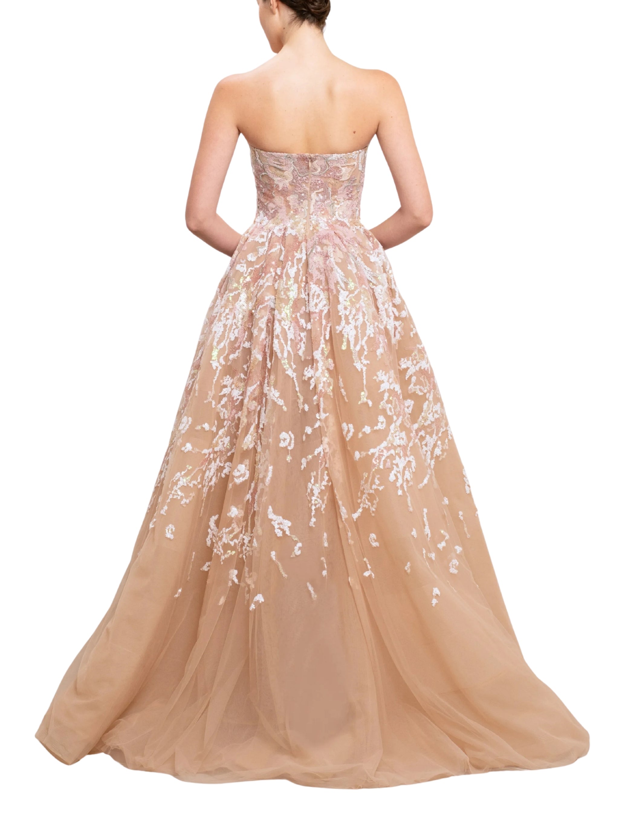 Sequin embroidered long dress