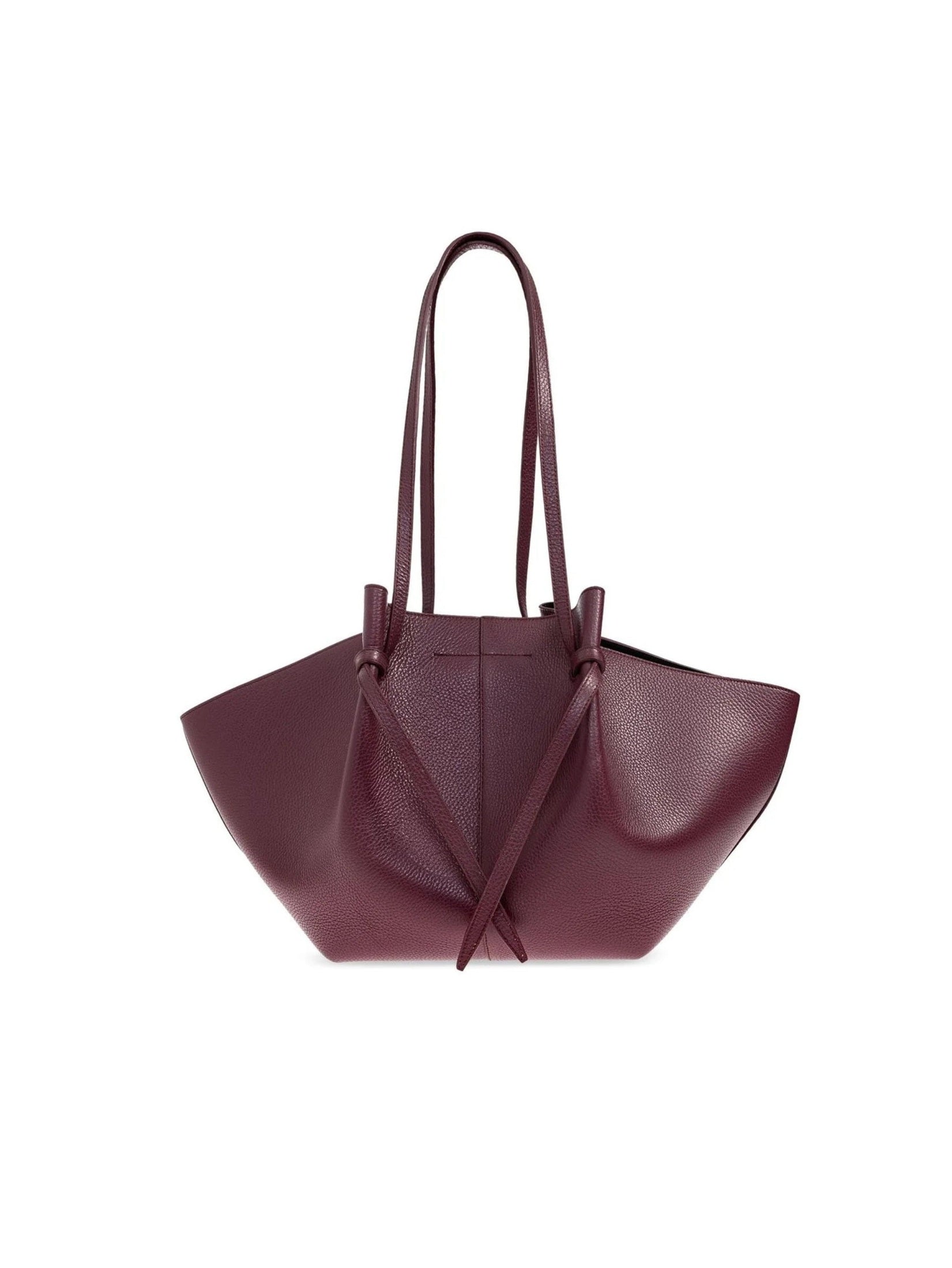 Large mochi wine pebble grained leather