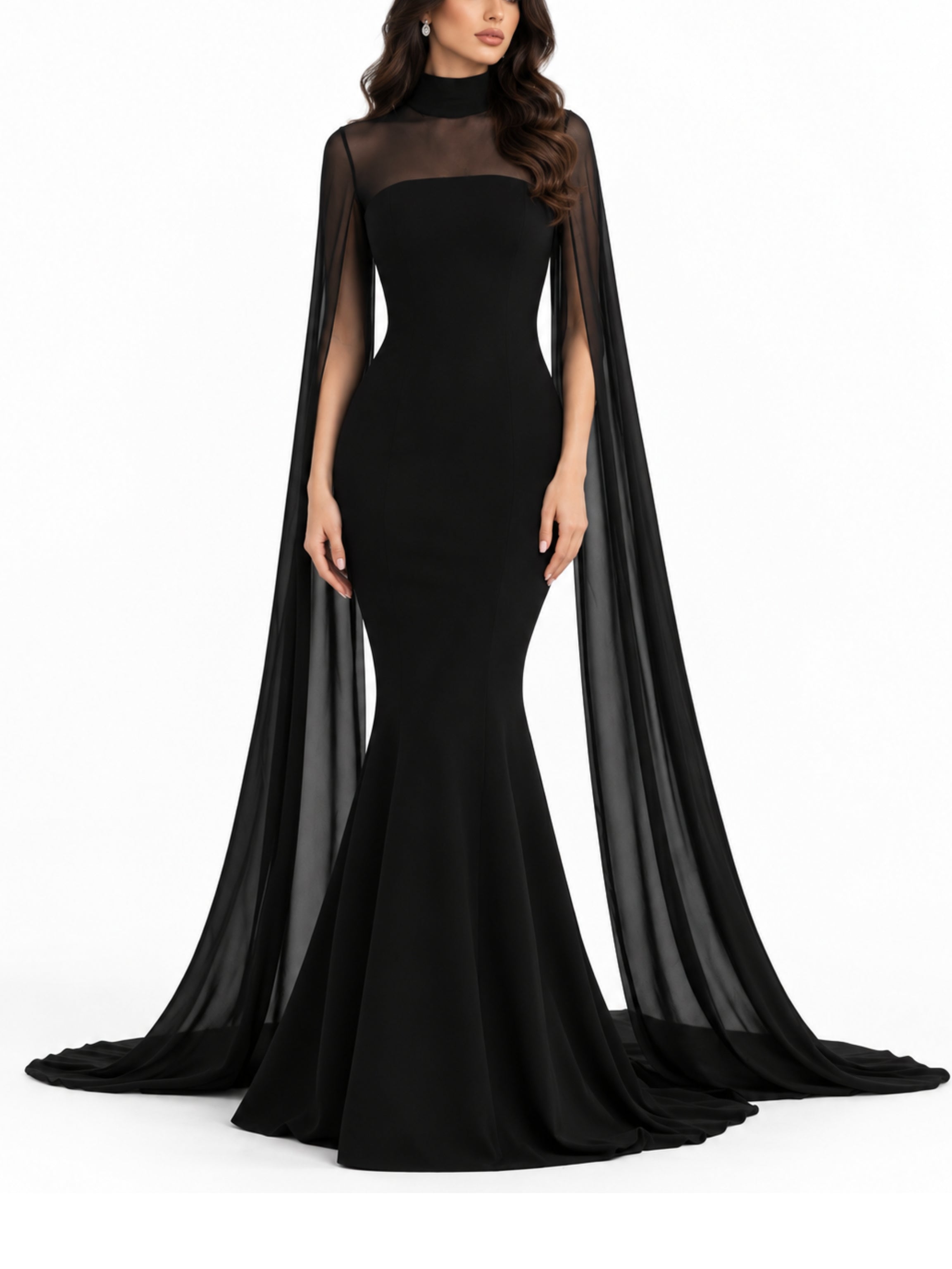 Chiffon & Scuba Maxi Dress
