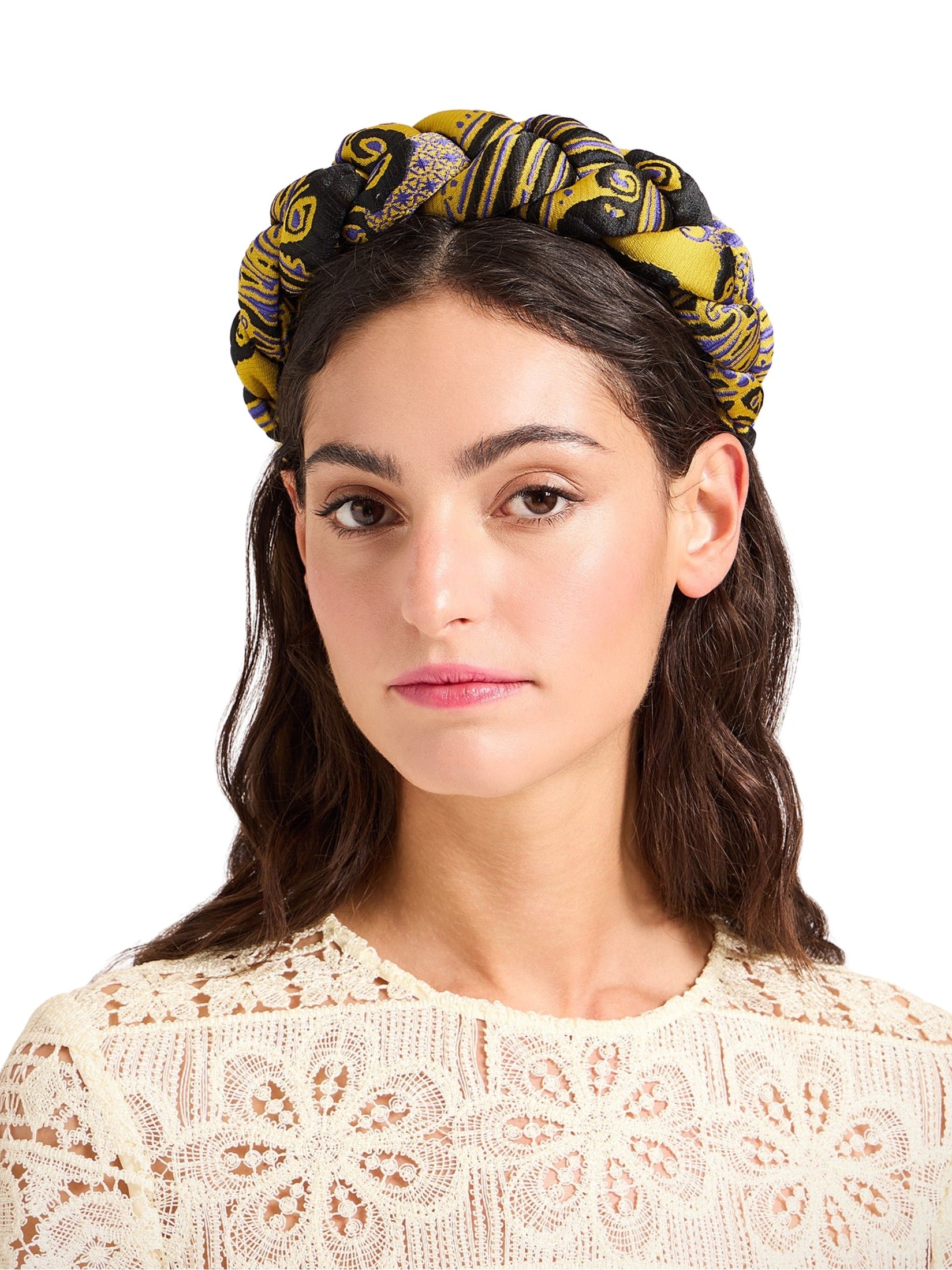 Rapunzel headband atlantis yellow in jacquard