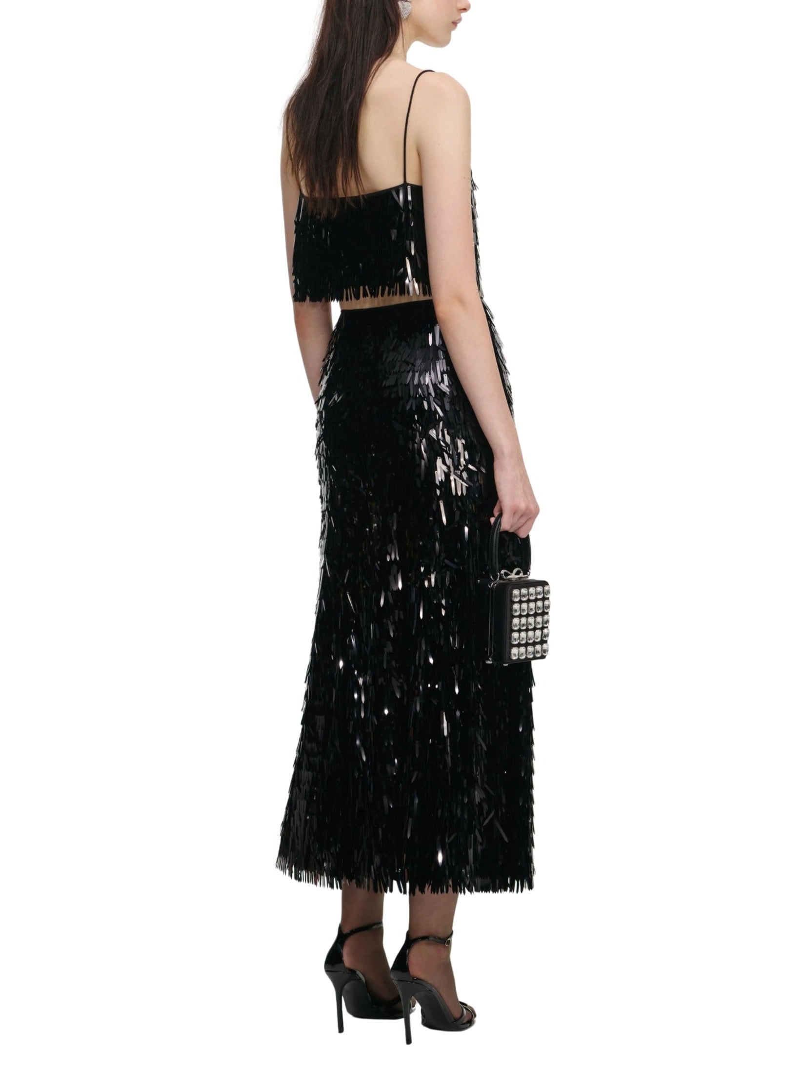 Black sequin top