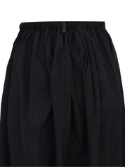 Technical taffeta long wide skirt