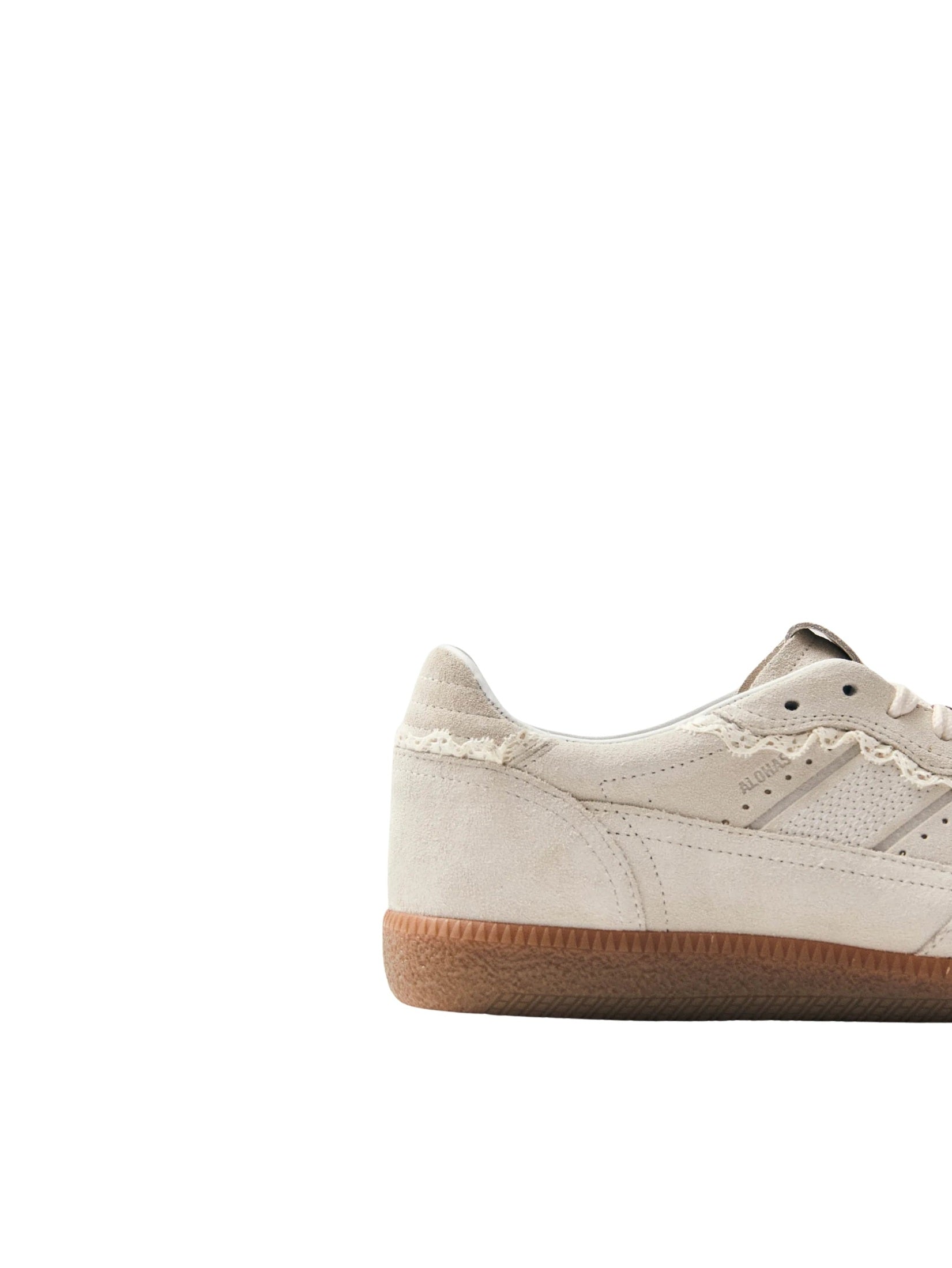 Tb.490 crochet cream leather sneakers