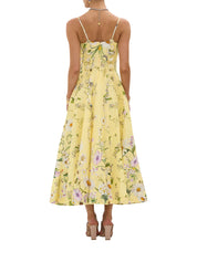 CORSET DRESS WITH LONG FLARED SKIRT