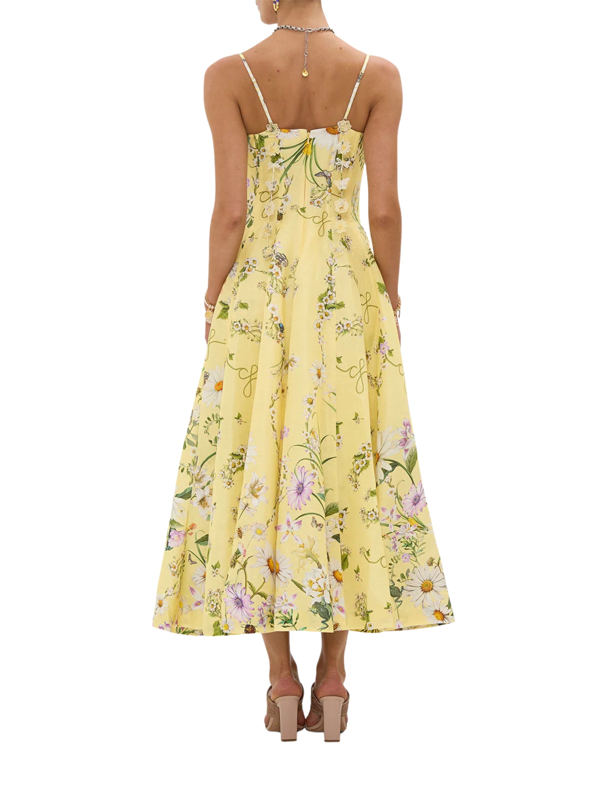 CORSET DRESS WITH LONG FLARED SKIRT