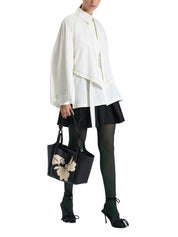 CREAM BELTED SHORT BLOUSE