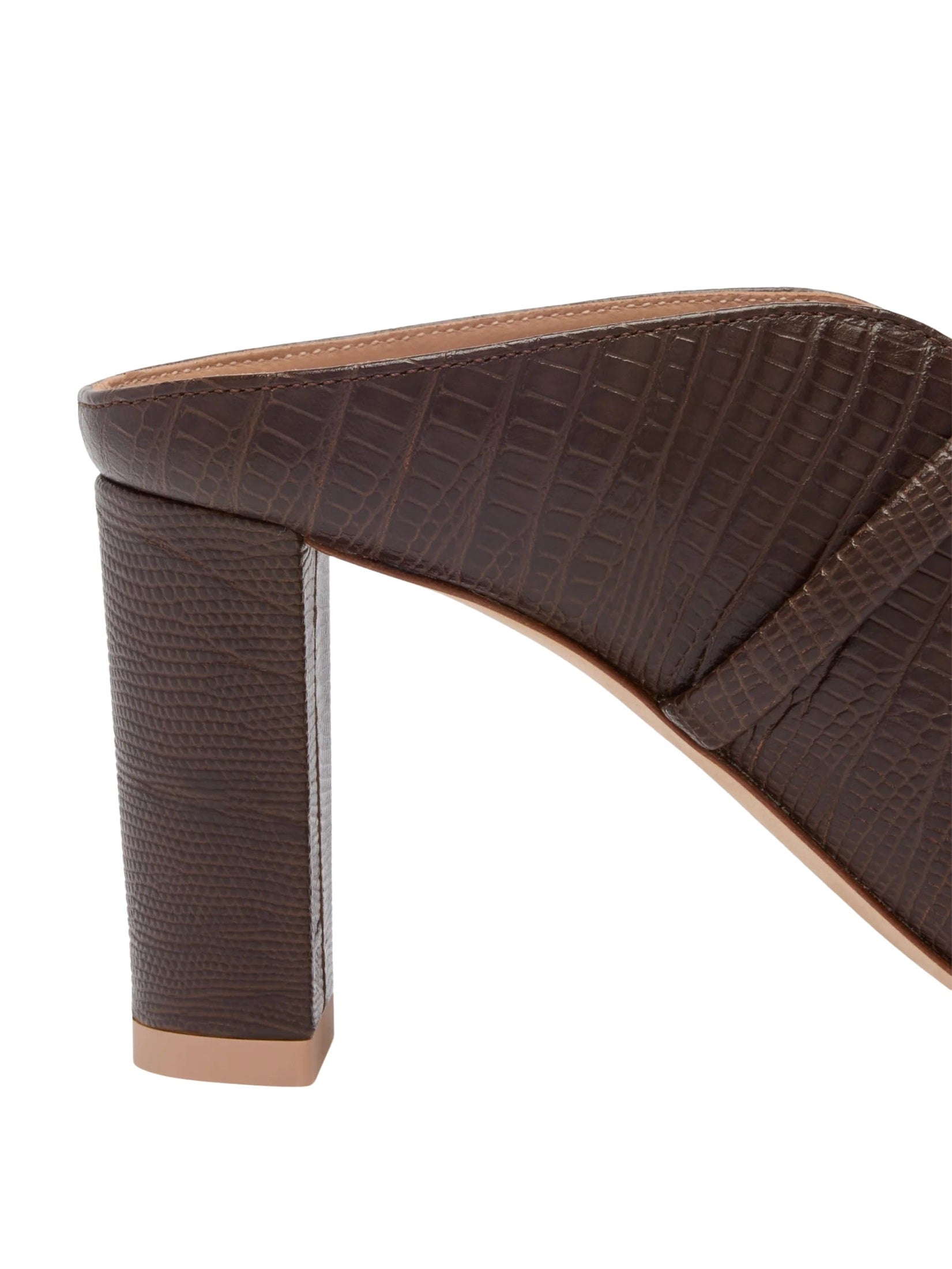 Norah 70 dark brown embossed leather sandals
