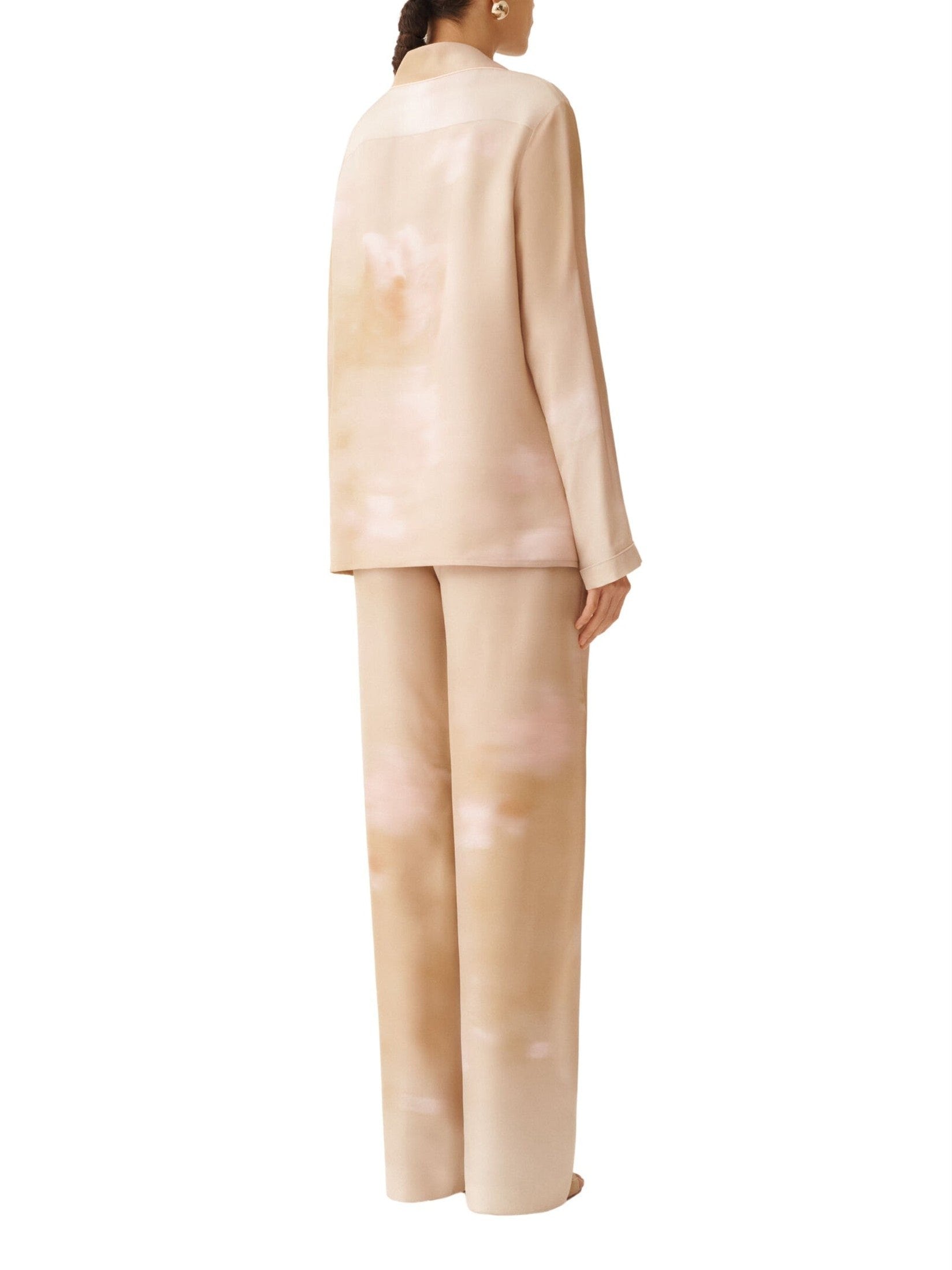 Flower Printed Silk Twill Shirt