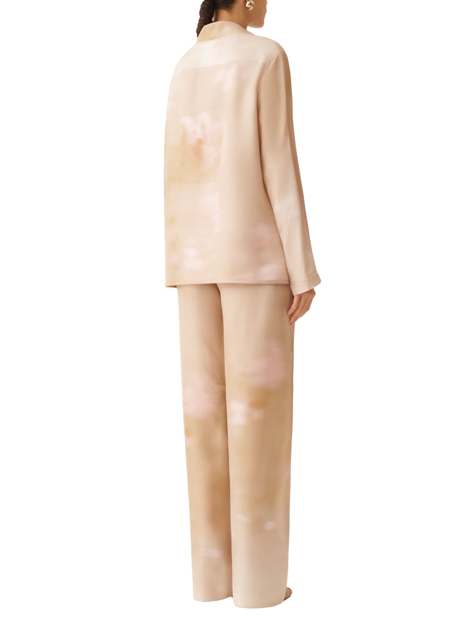 Flower Printed Silk Twill Shirt
