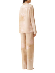 Flower Printed Silk Twill Shirt