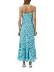Clairis laced guipure bustier midi dress