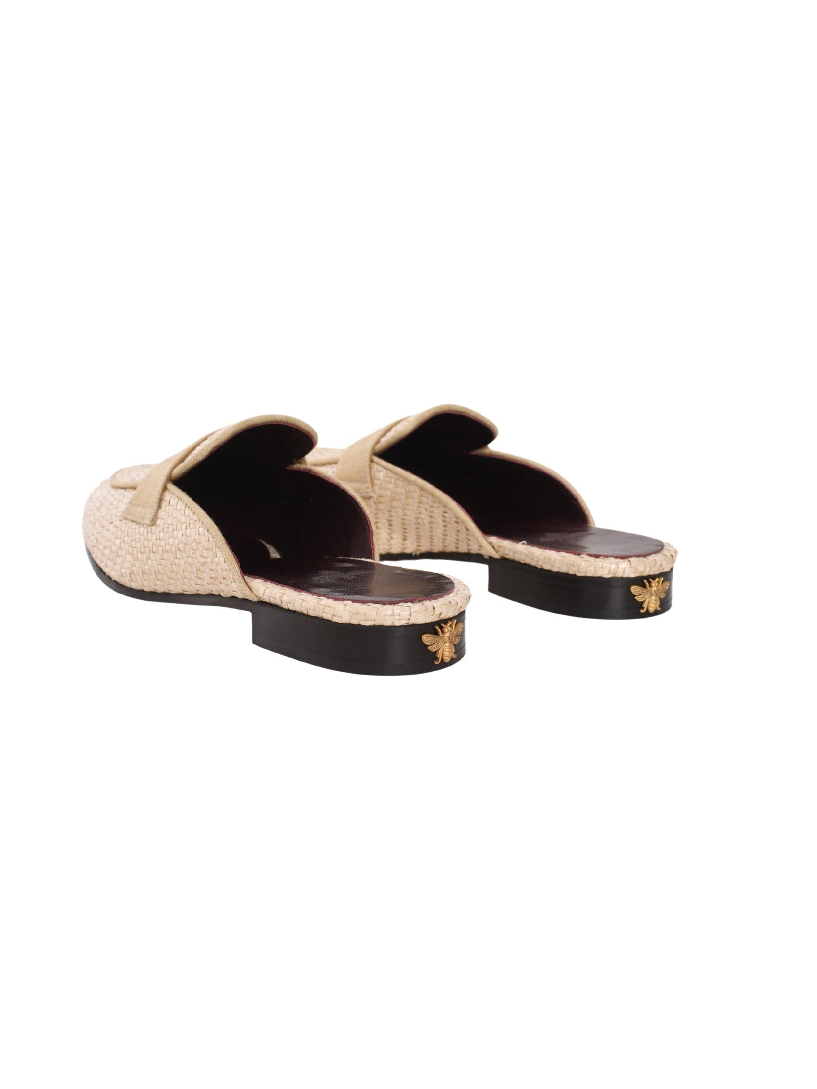 Beige cotton gomme slippers