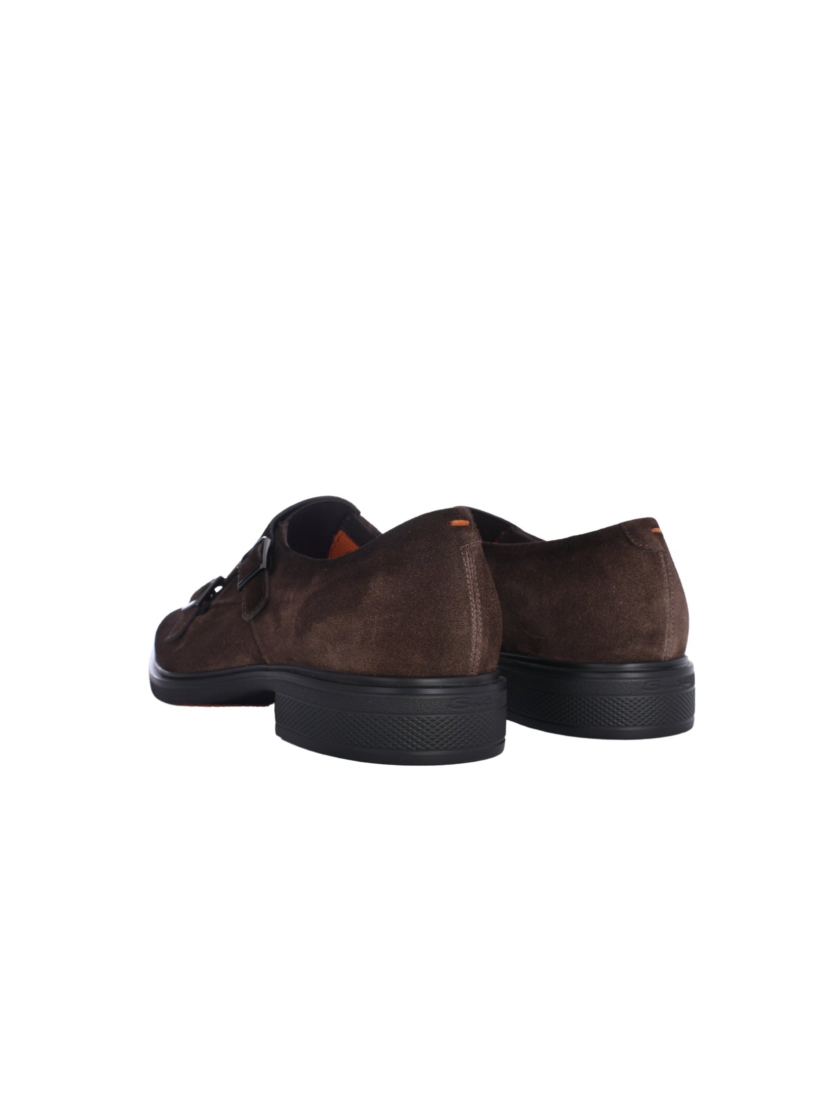 Men's brown suede monk shoes