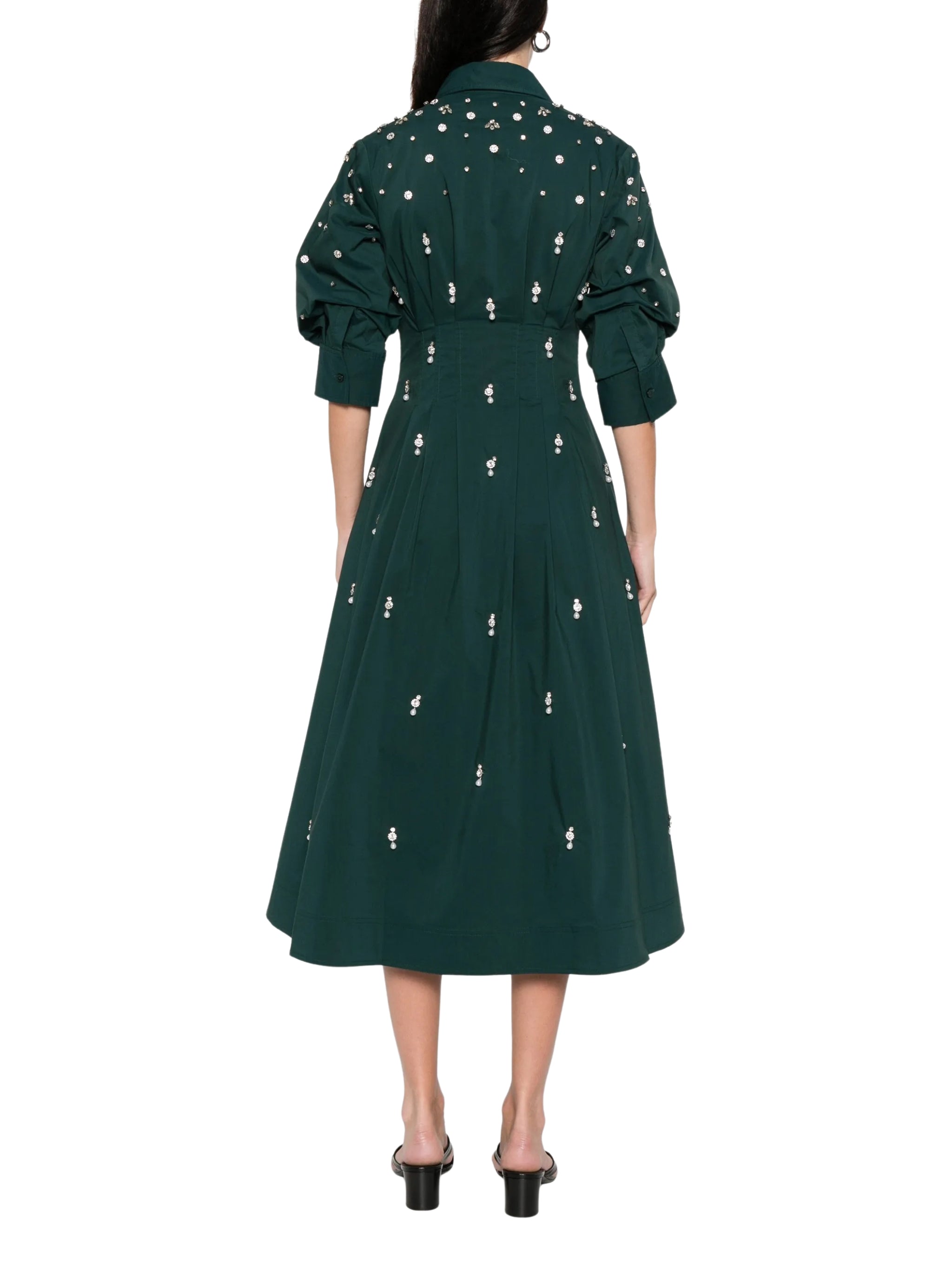 Jazz Embellished Pintuck Midi Dress