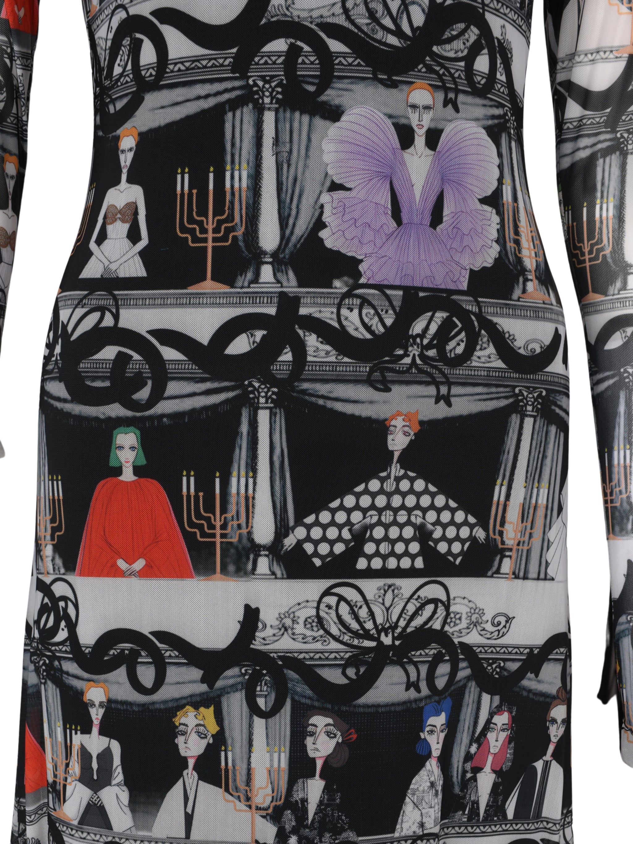 Theatre hekayat limited edition pattern mesh dress with inner dress
