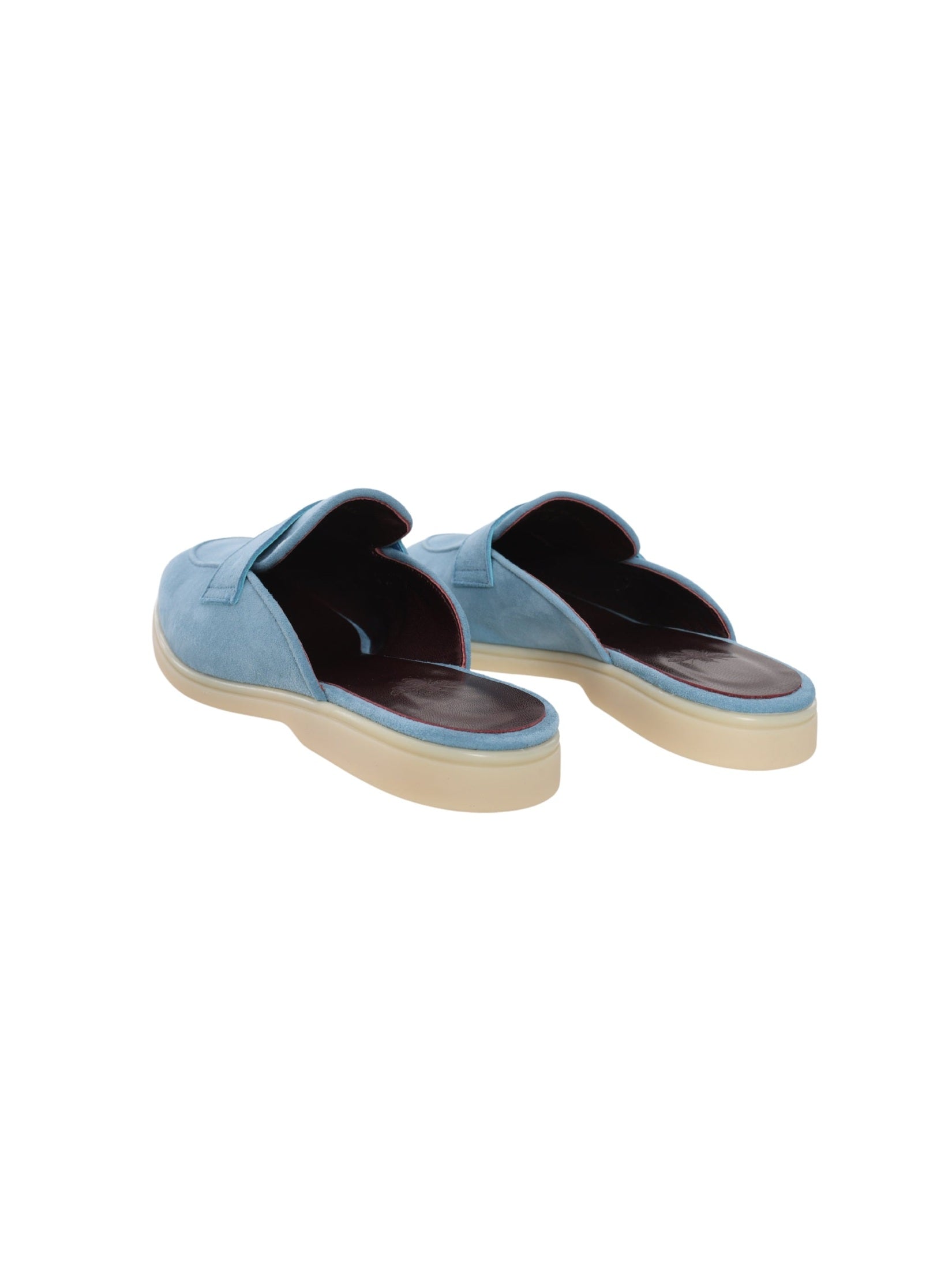 Sky blue suede gomme slippers
