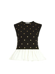 Polka dot peplum top