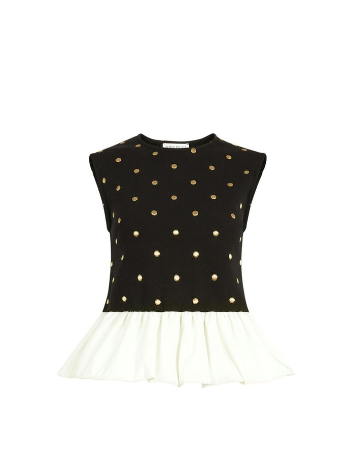 Polka dot peplum top
