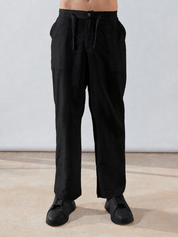 Black linen pant solmare