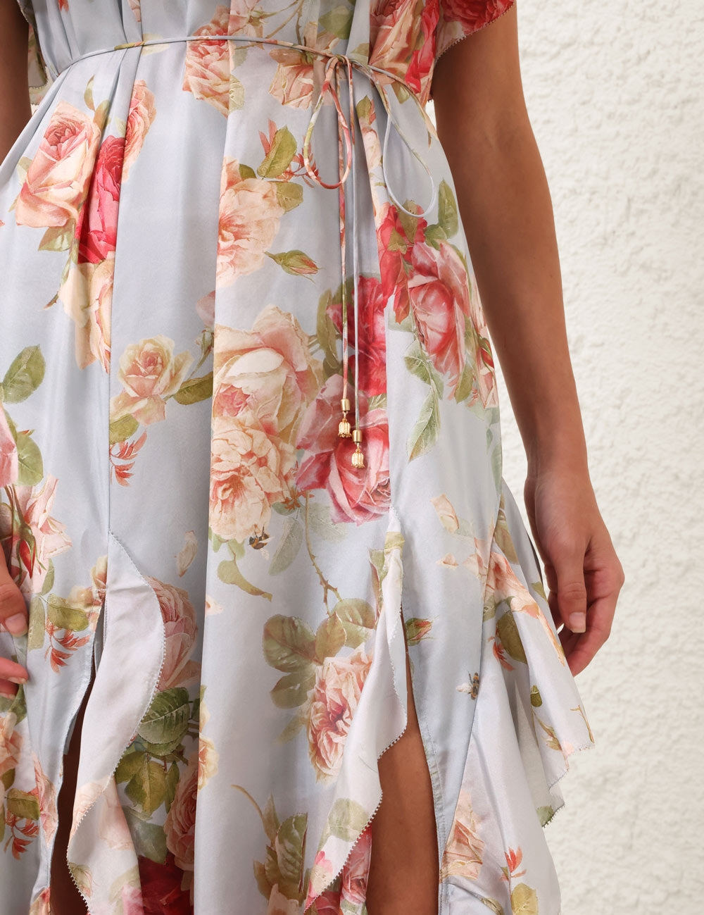 Roselight frill maxi dress