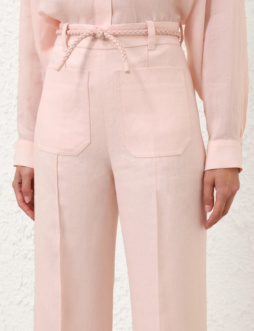 CRUSH LINEN FLARE PANT