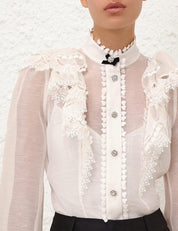 CRUSH HEART EMBELLISHED BLOUSE