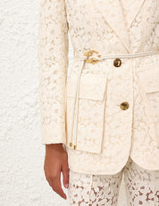 ILLUMINATE LACE BELTED JACKET