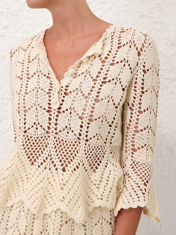 Awaken lace crochet top