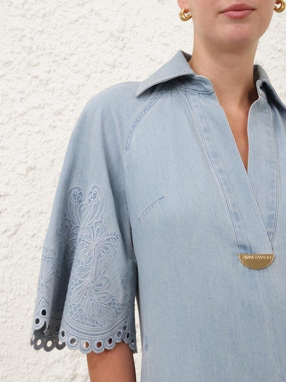 Daylight denim midi dress