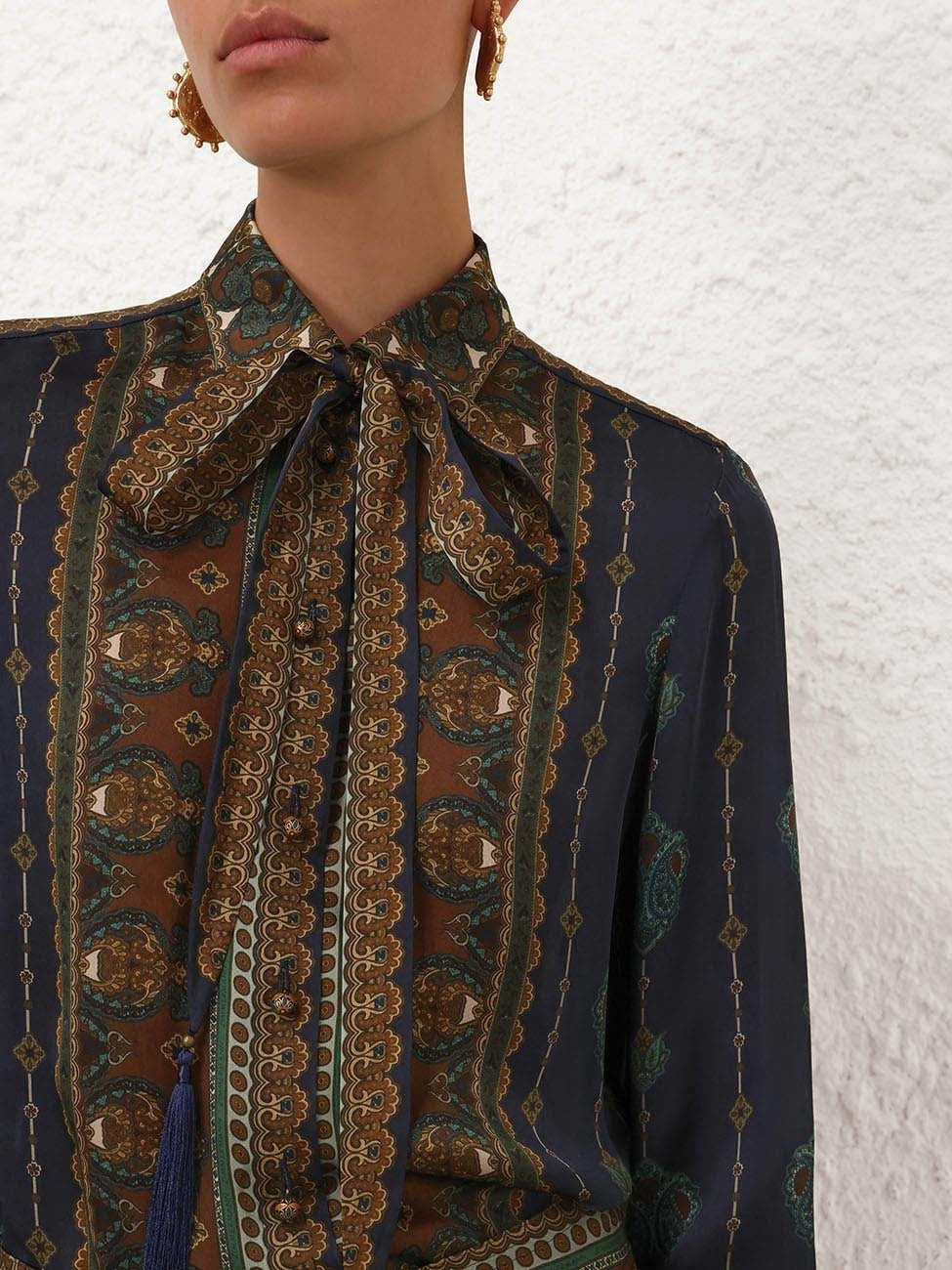 Ascent satin scarf shirt