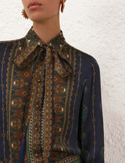 Ascent satin scarf shirt