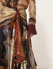 Valiant draped scarf skirt