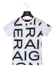 T-SHIRT LONG STAPLE JERSEY PRINT/ WOVEN BADGE