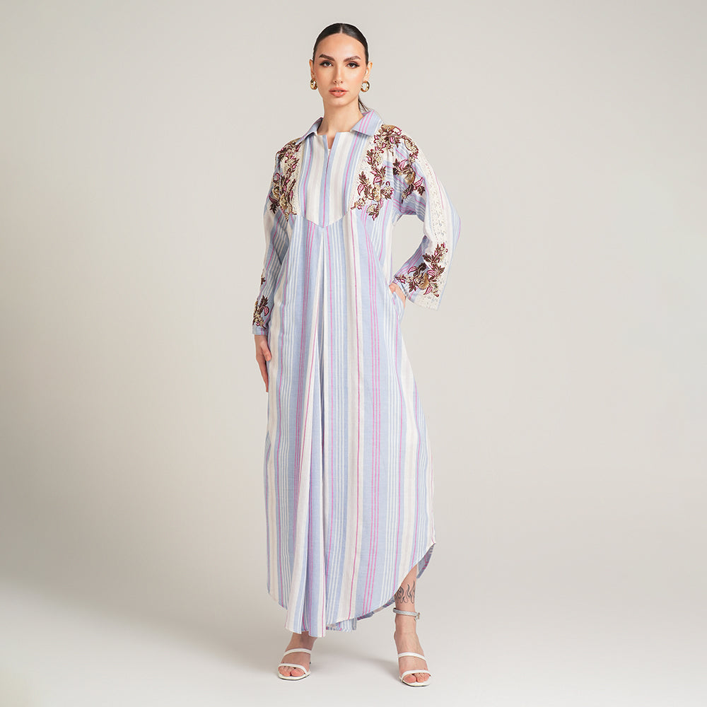 LAVENDER KAFTAN WITH EMBROIDERY