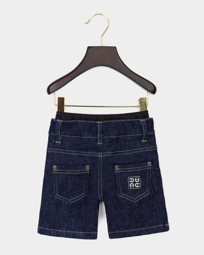 BERMUDAS STRETCH DENIM WOVEN BADGE