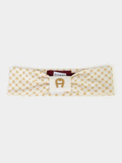 Headband pima cotton with stretch embroidery