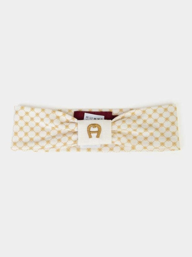 Headband pima cotton with stretch embroidery