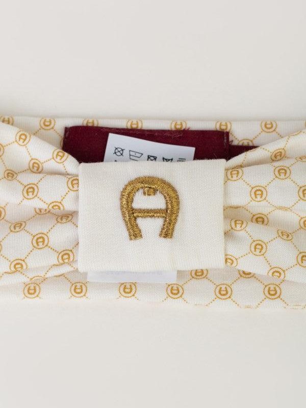 Headband pima cotton with stretch embroidery