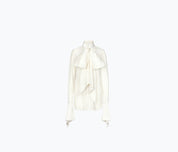 TIE-NECK CREPE DE CHINE SHIRT