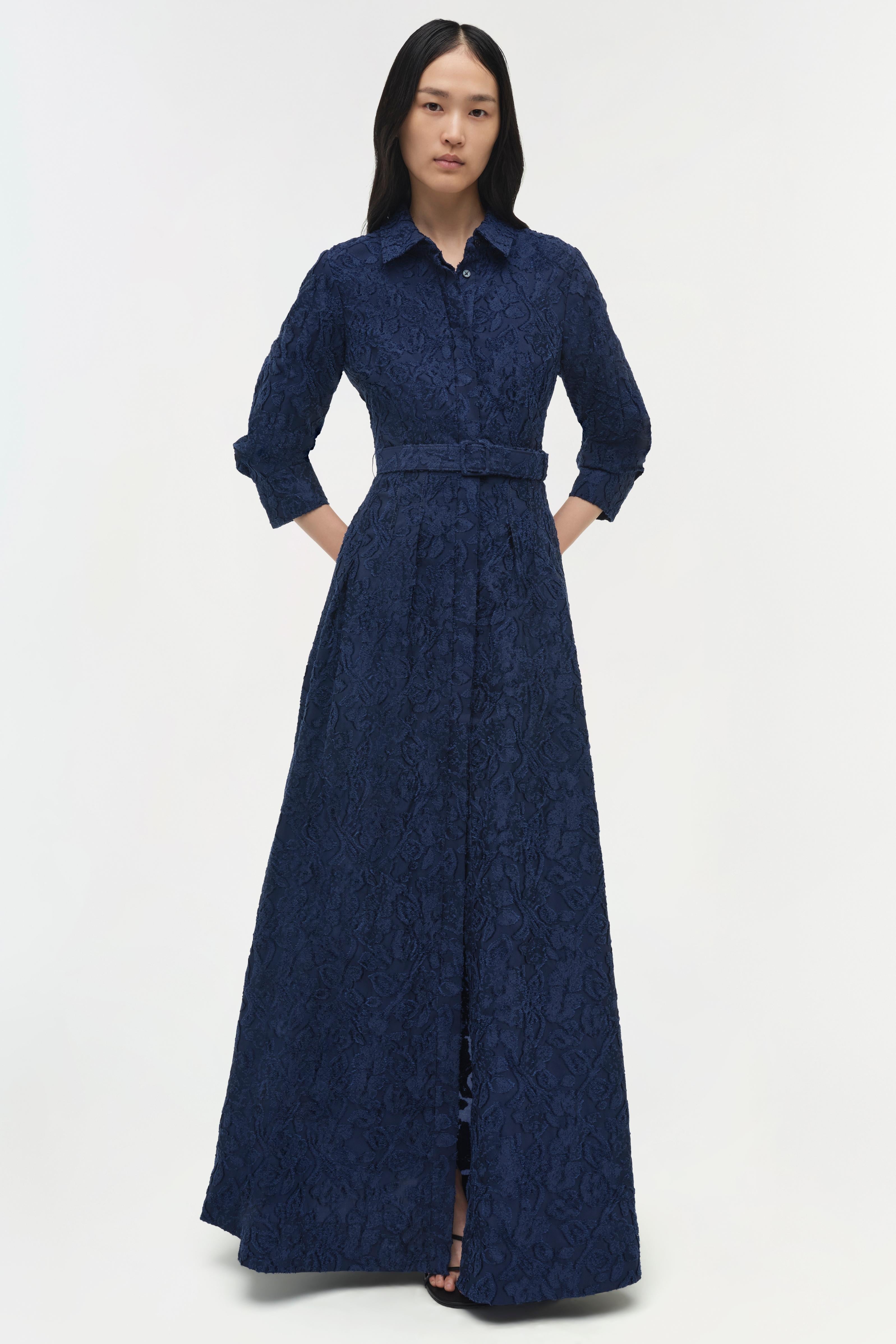 Courtney l/s belted gown