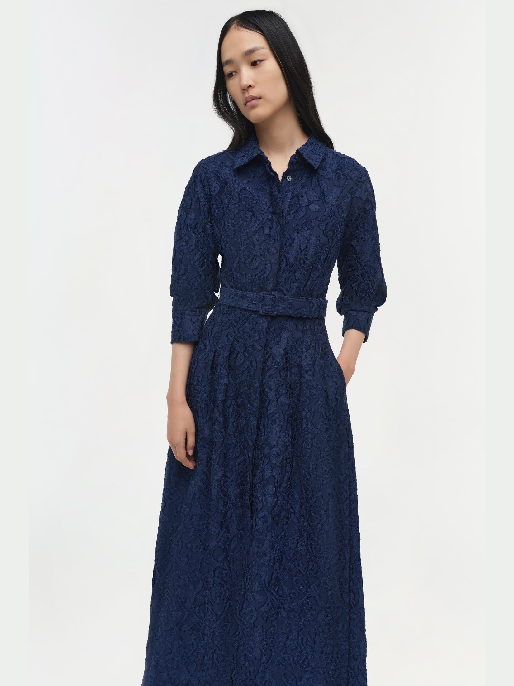 Courtney l/s belted gown
