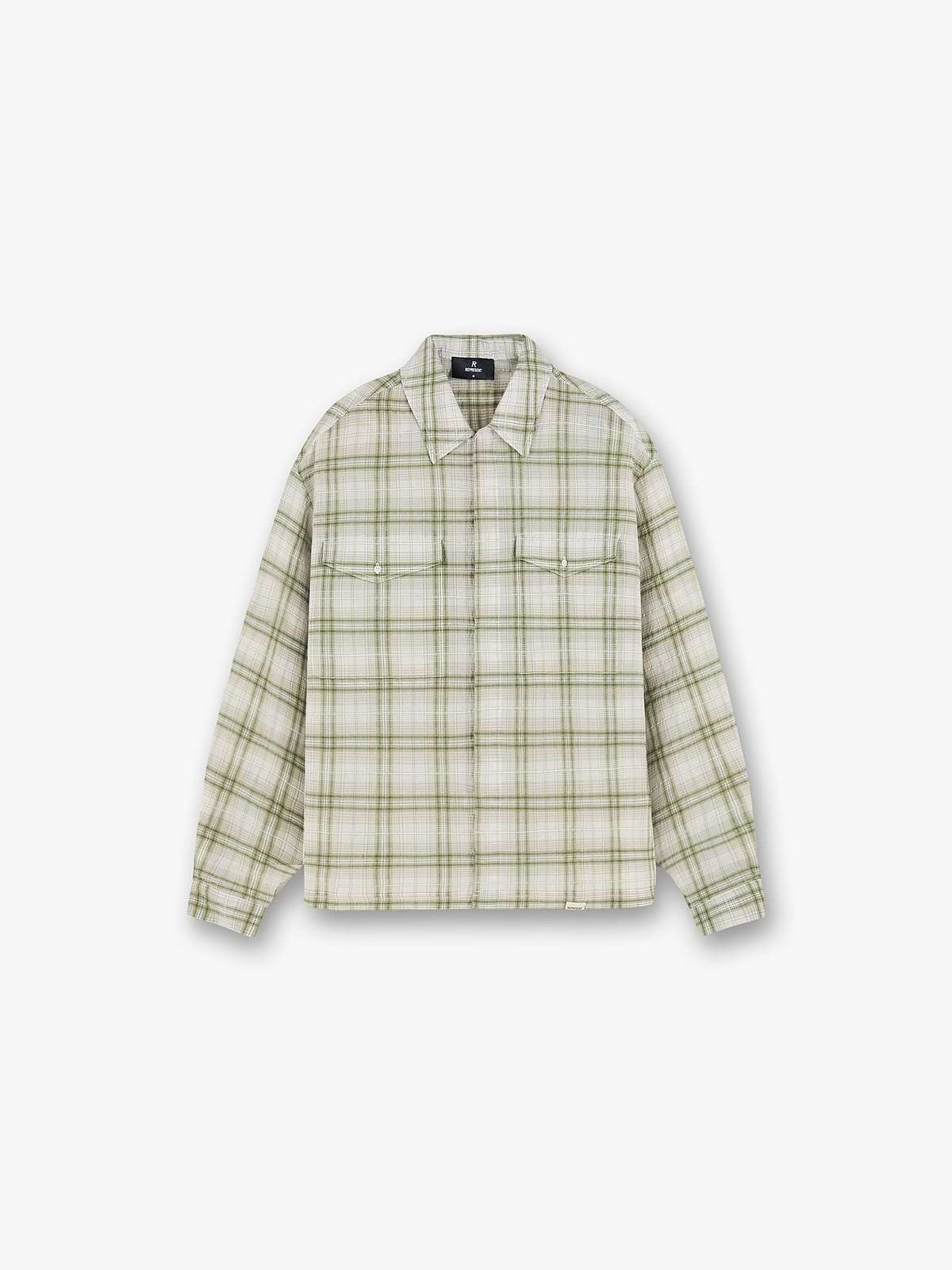 Sheer long sleeve flannel shirt